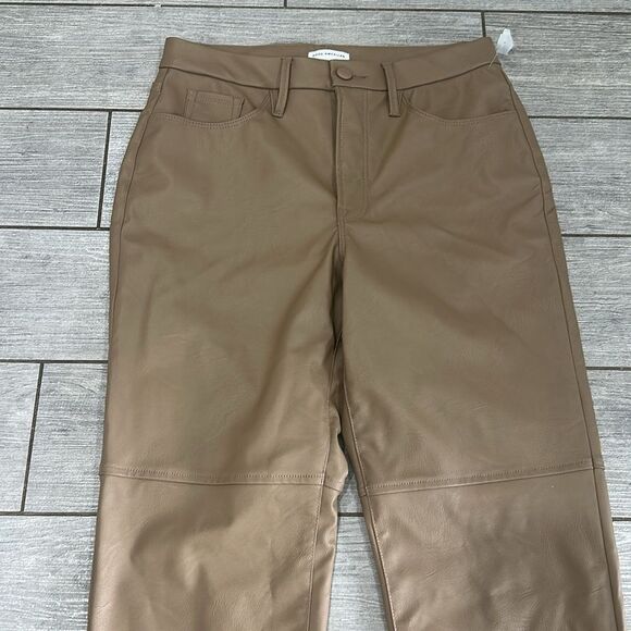 Good American Better Than Leather Good Boy Pants Warm Caramel Women New! - Picture 8 of 12